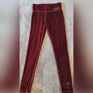 Victoria's Secret PINK red velvet leggings